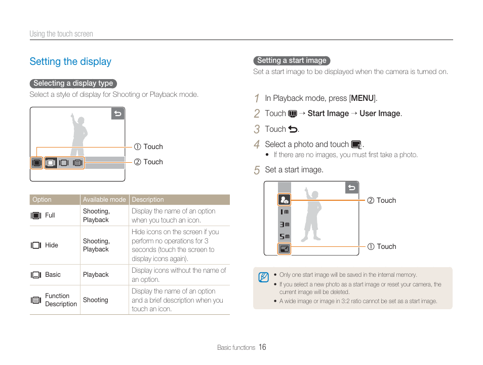 Setting the display | Samsung EC-TL34HBBA-US User Manual | Page 17 / 87