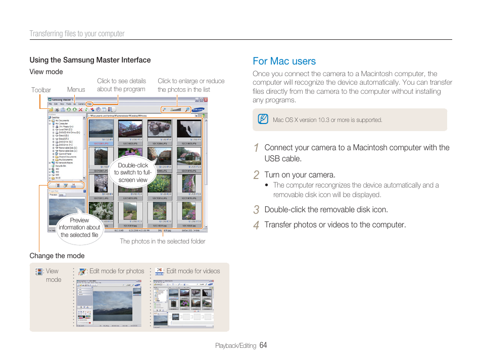 For mac users | Samsung EC-TL34HBBA-US User Manual | Page 65 / 87