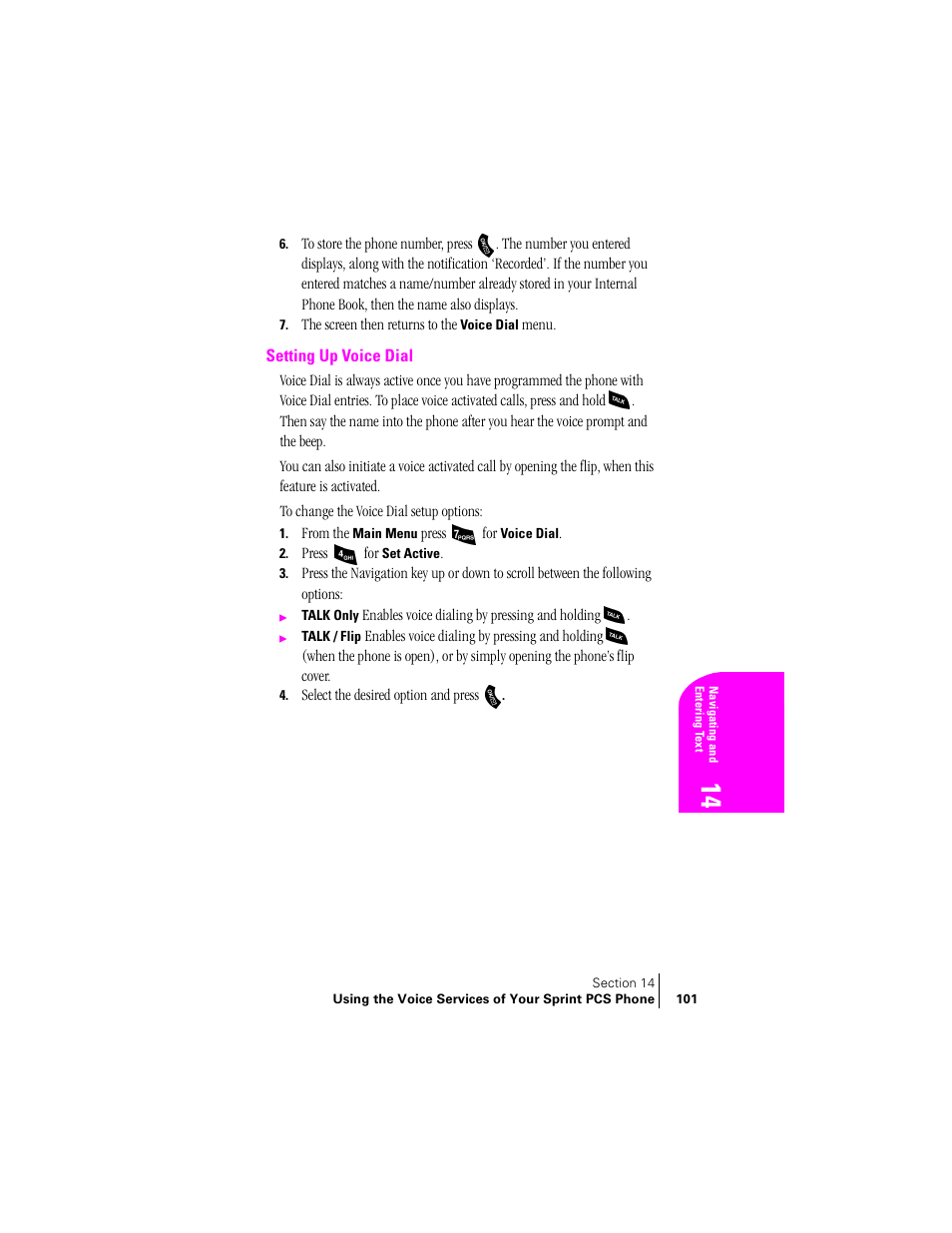 Setting up voice dial | Samsung SPH-A460ZSABMC User Manual | Page 101 / 159