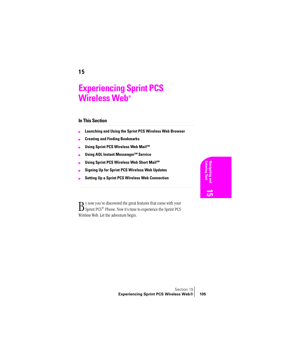Experiencing sprint pcs wireless web | Samsung SPH-A460ZSABMC User Manual | Page 105 / 159