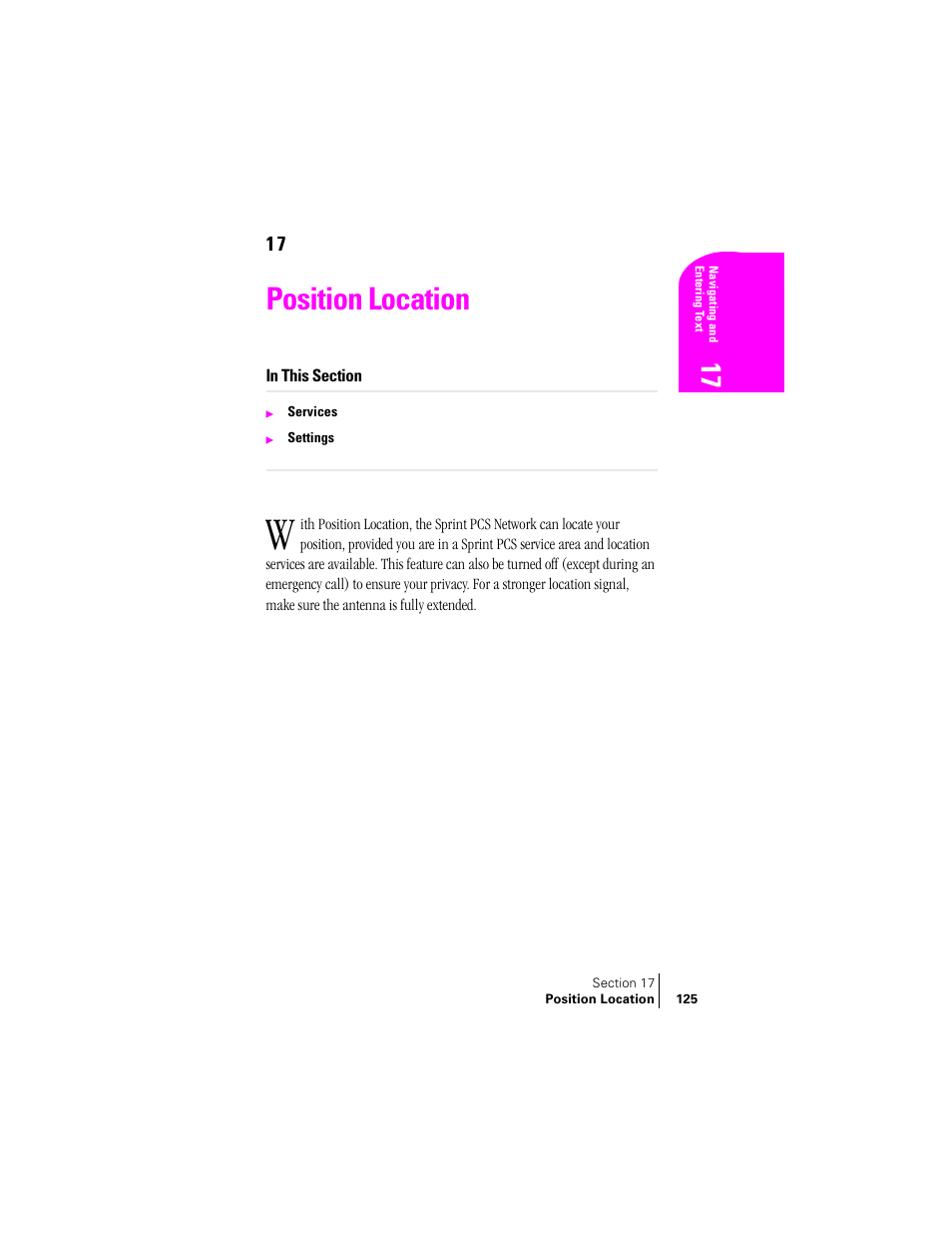 Position location | Samsung SPH-A460ZSABMC User Manual | Page 125 / 159