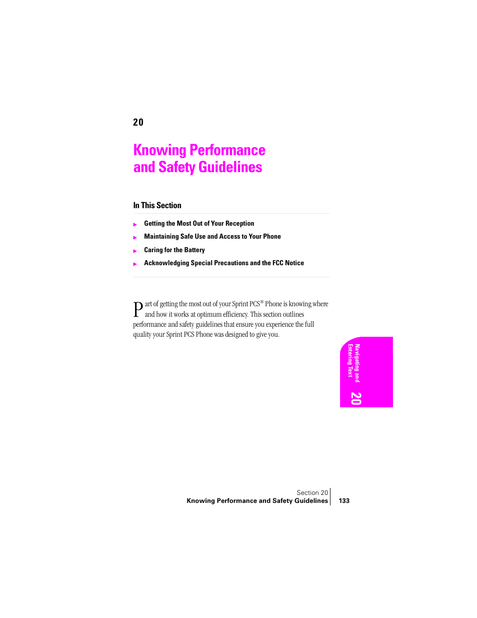 Knowing performance and safety guidelines | Samsung SPH-A460ZSABMC User Manual | Page 133 / 159