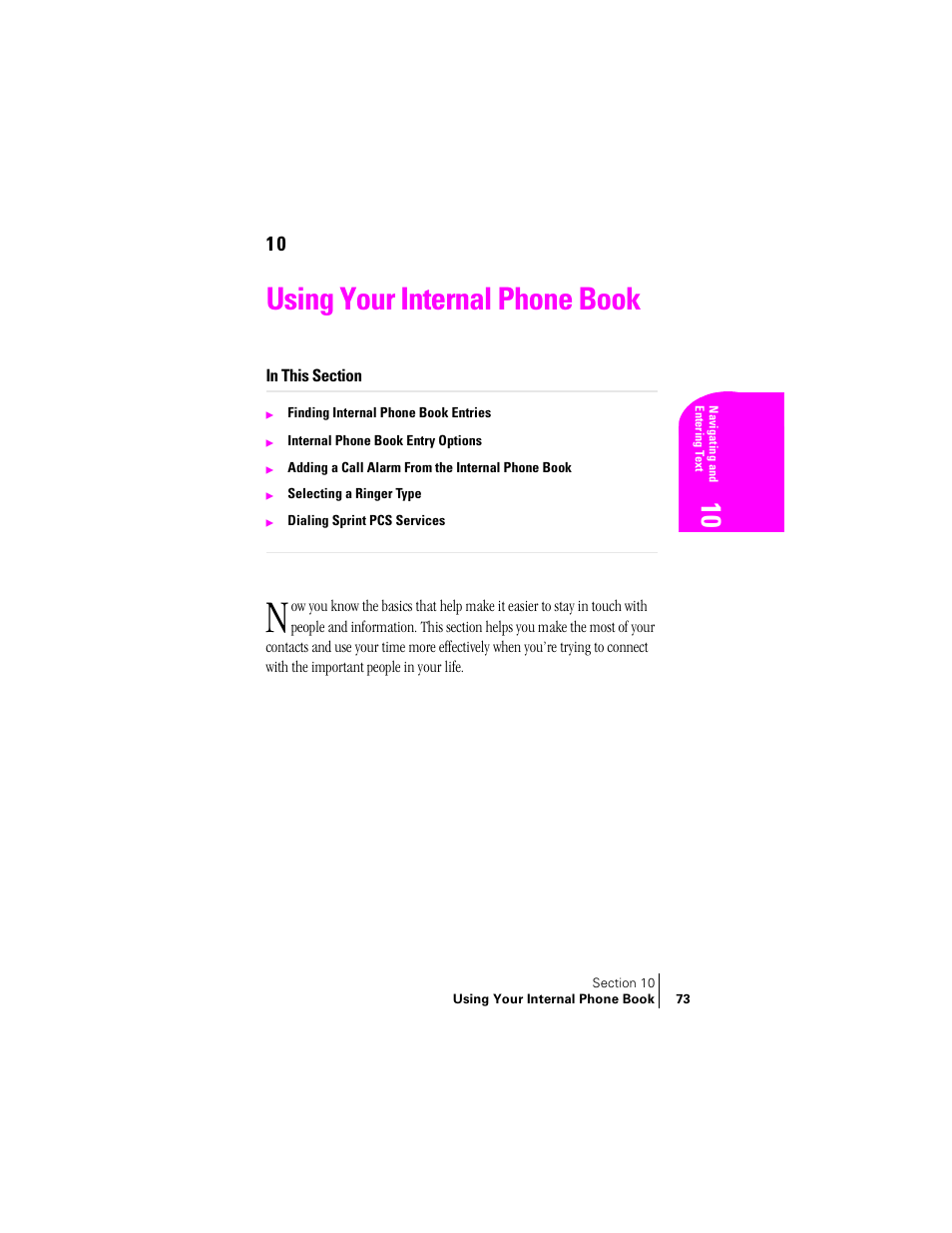 Using your internal phone book | Samsung SPH-A460ZSABMC User Manual | Page 73 / 159