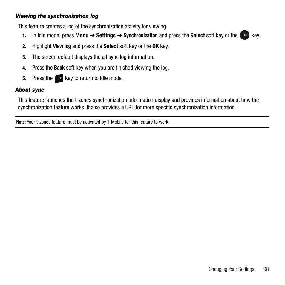 Samsung SGH-T109OGATMB User Manual | Page 101 / 128