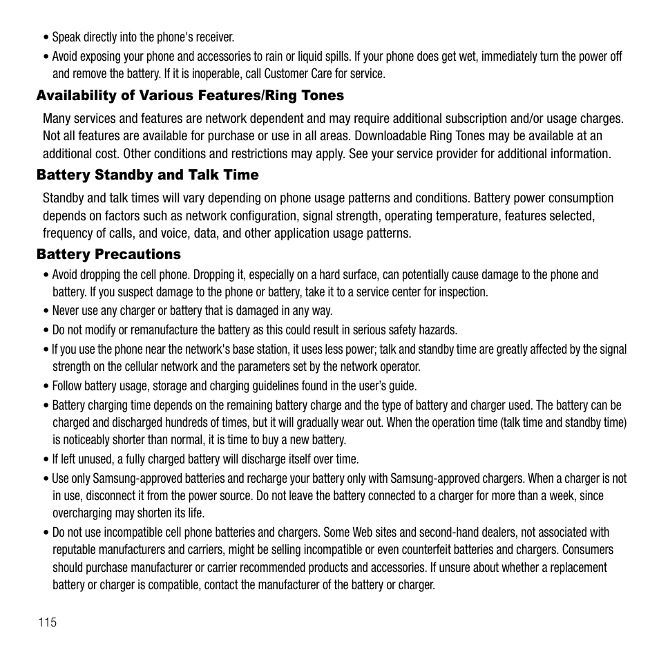 Samsung SGH-T109OGATMB User Manual | Page 118 / 128
