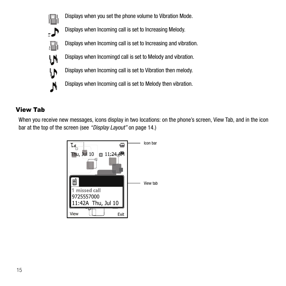 View tab | Samsung SGH-T109OGATMB User Manual | Page 18 / 128