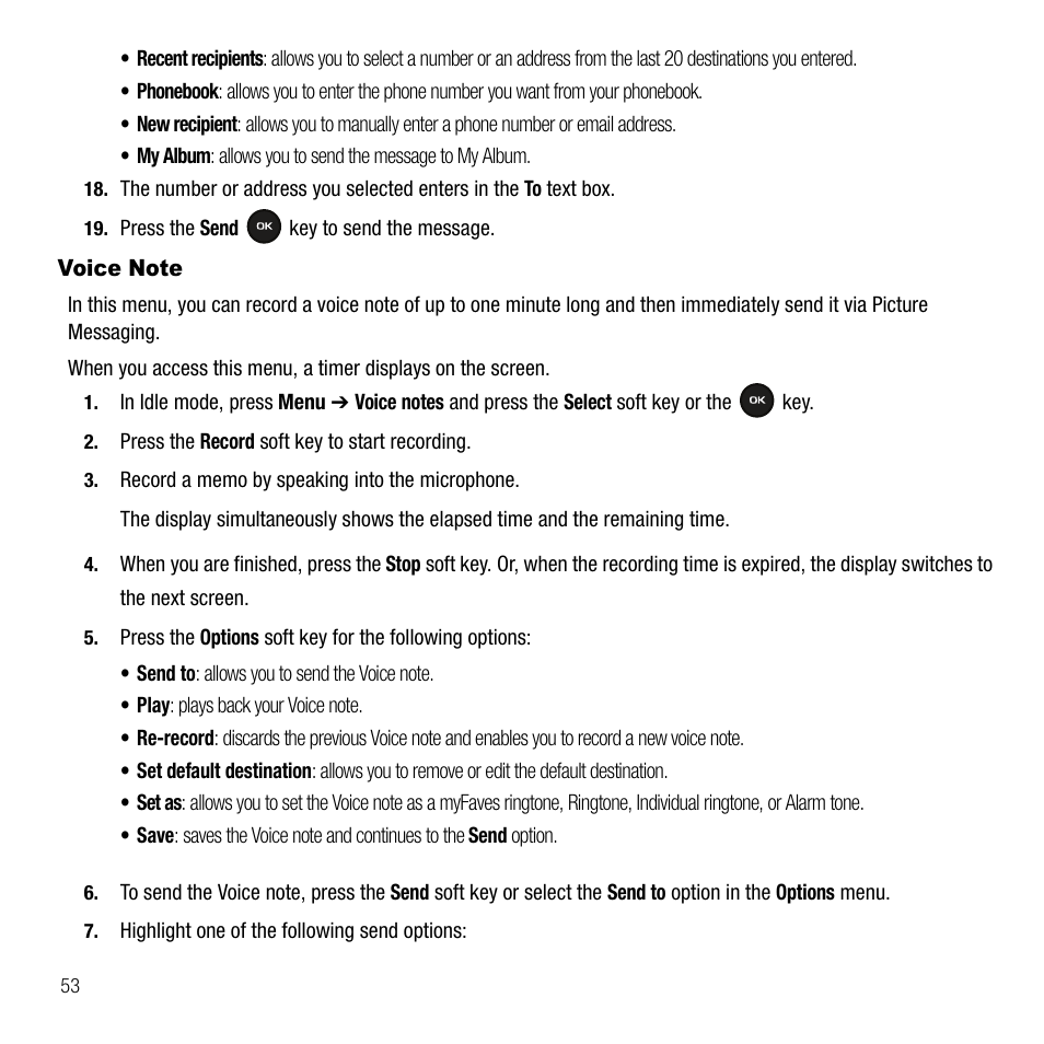 Voice note | Samsung SGH-T109OGATMB User Manual | Page 56 / 128