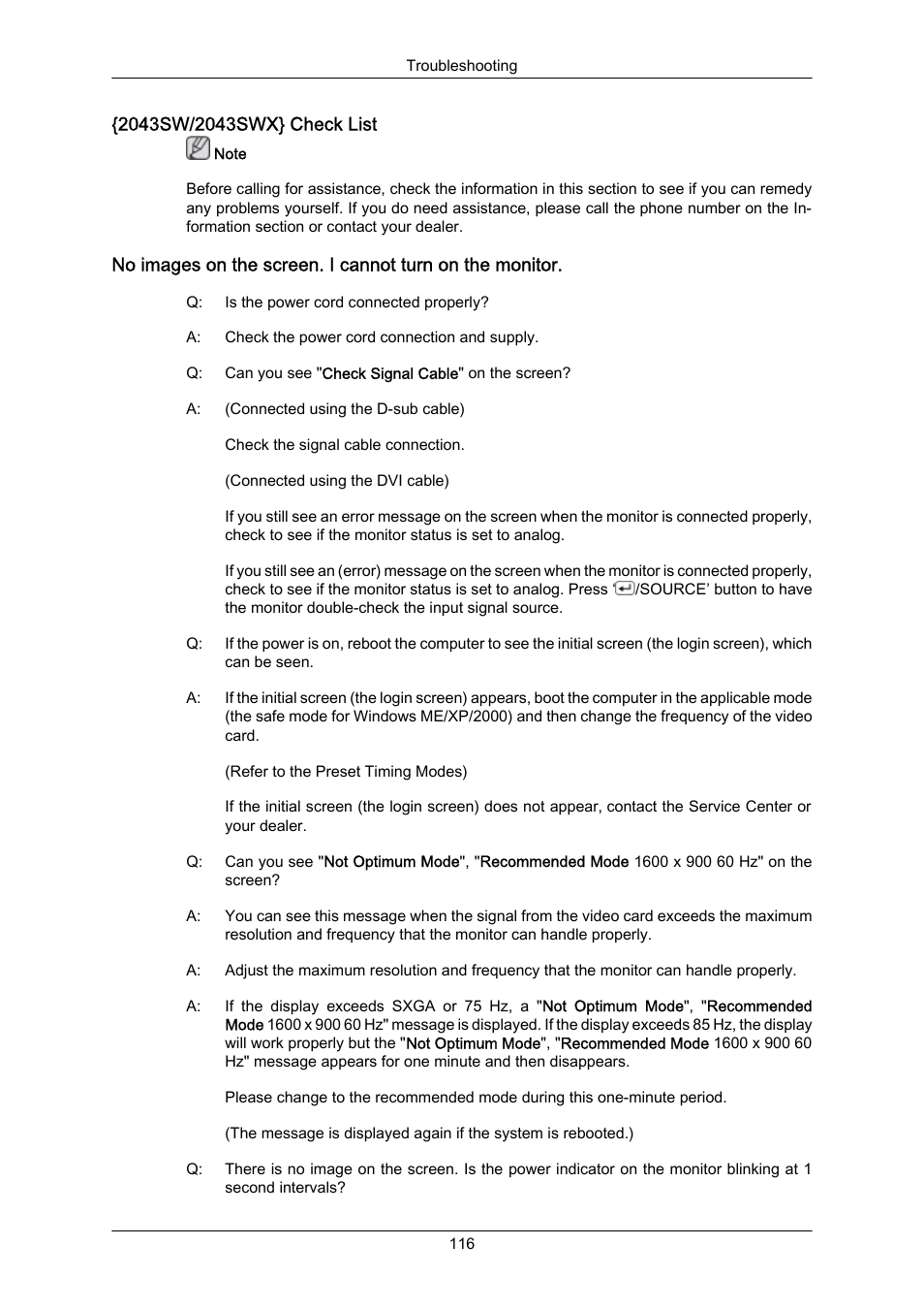 2043sw/2043swx} check list | Samsung LS22MYZKFV-XAA User Manual | Page 117 / 172