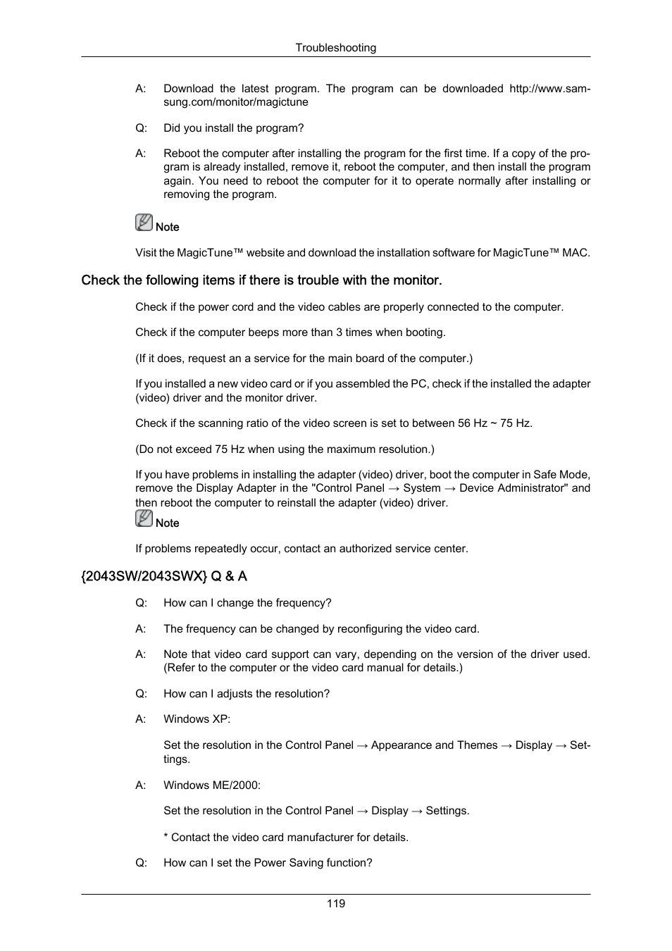 2043sw/2043swx} q & a | Samsung LS22MYZKFV-XAA User Manual | Page 120 / 172