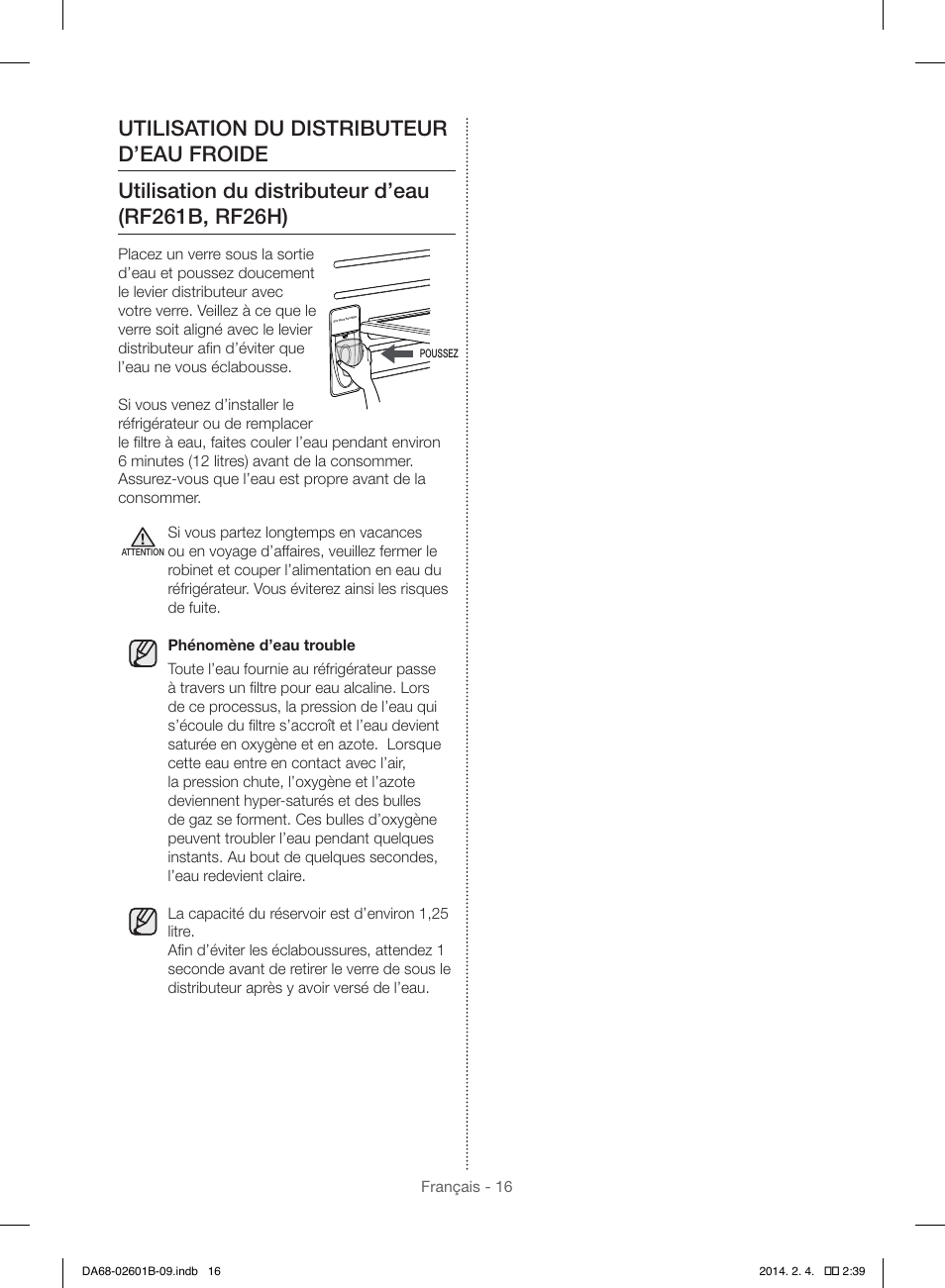 Français - 16 | Samsung RF261BIAESR-AA User Manual | Page 72 / 84