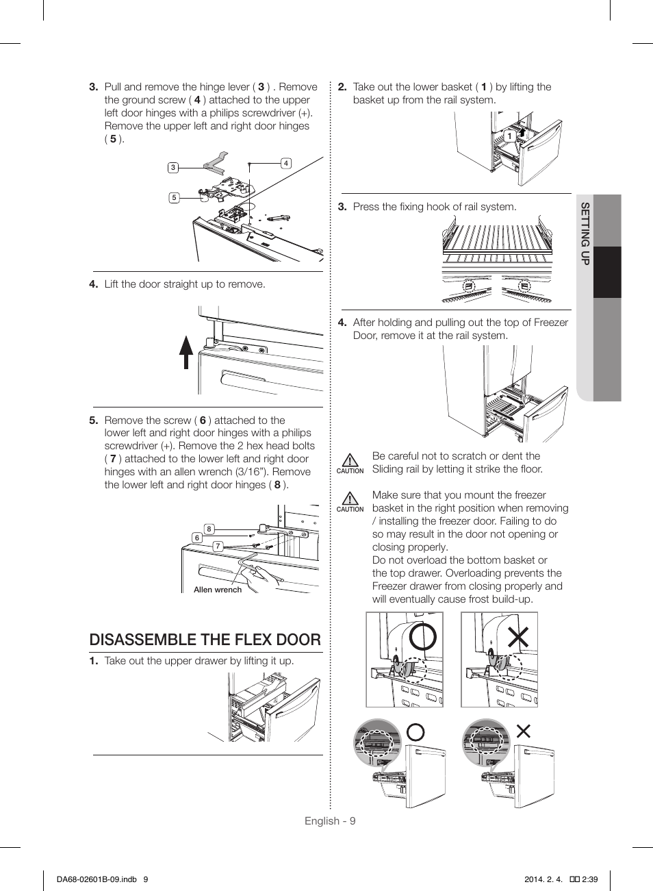 Disassemble the flex door | Samsung RF261BIAESR-AA User Manual | Page 9 / 84
