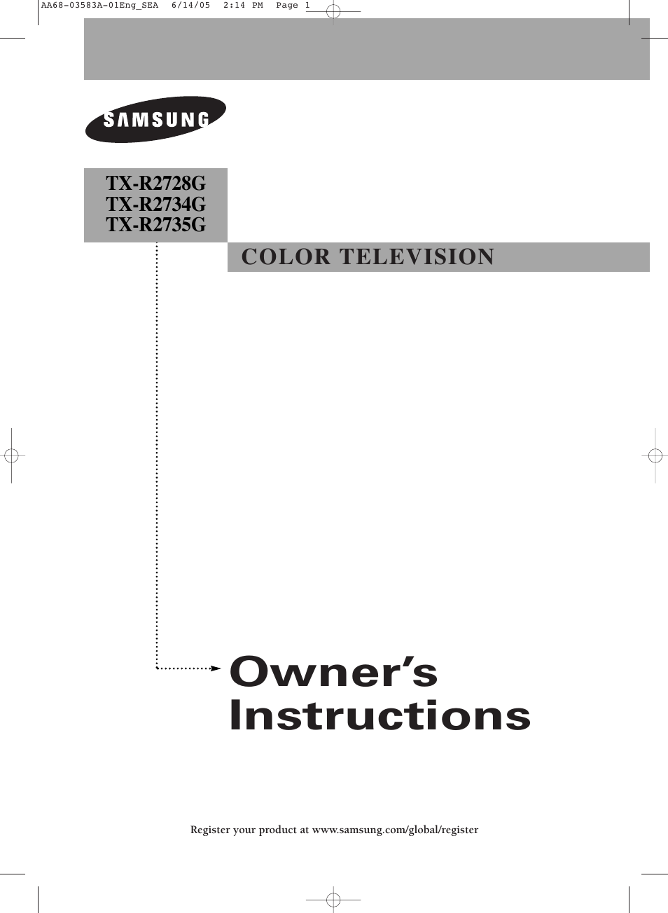 Samsung TXR2735X-XAA User Manual | 64 pages