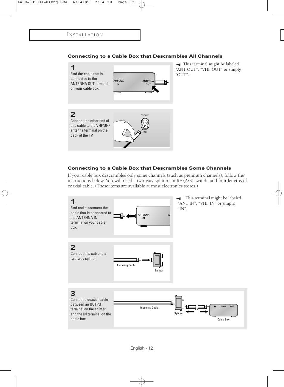 Samsung TXR2735X-XAA User Manual | Page 12 / 64