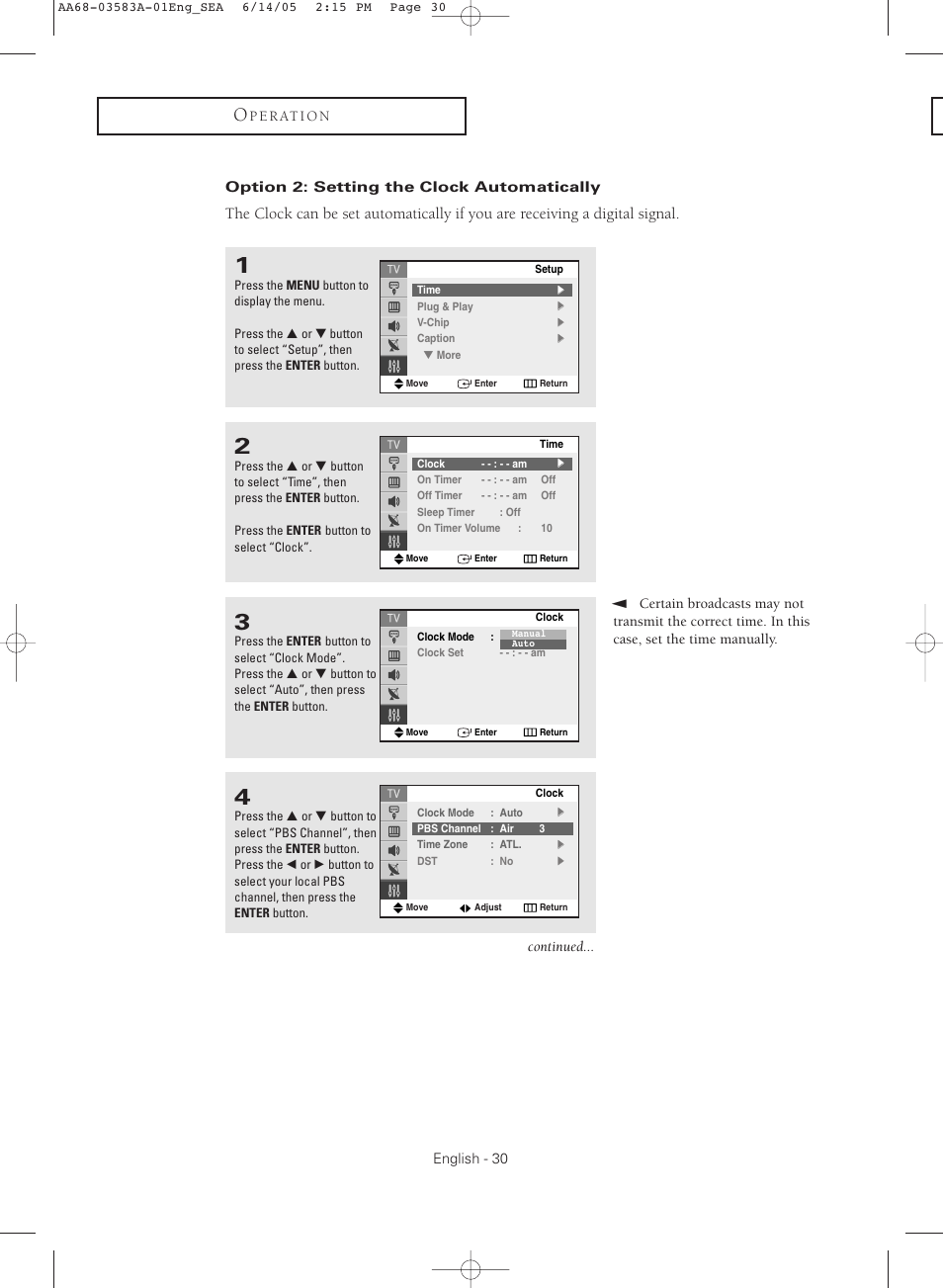 Samsung TXR2735X-XAA User Manual | Page 30 / 64