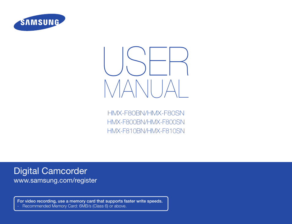 Samsung HMX-F80BN-XAA User Manual | 111 pages