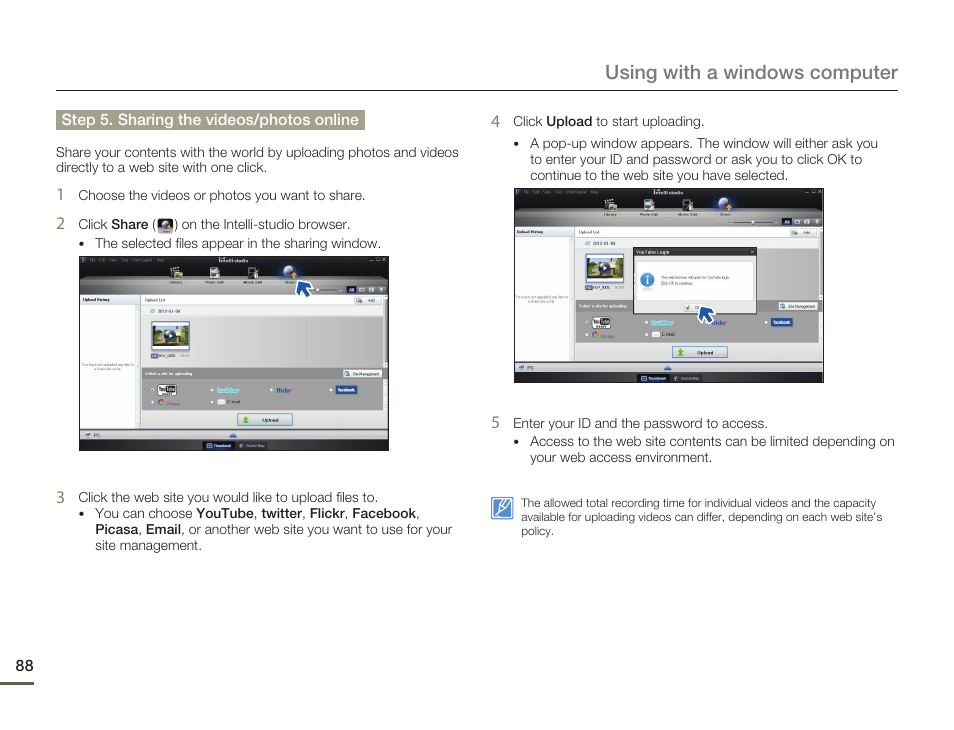 Using with a windows computer | Samsung HMX-F80BN-XAA User Manual | Page 92 / 111