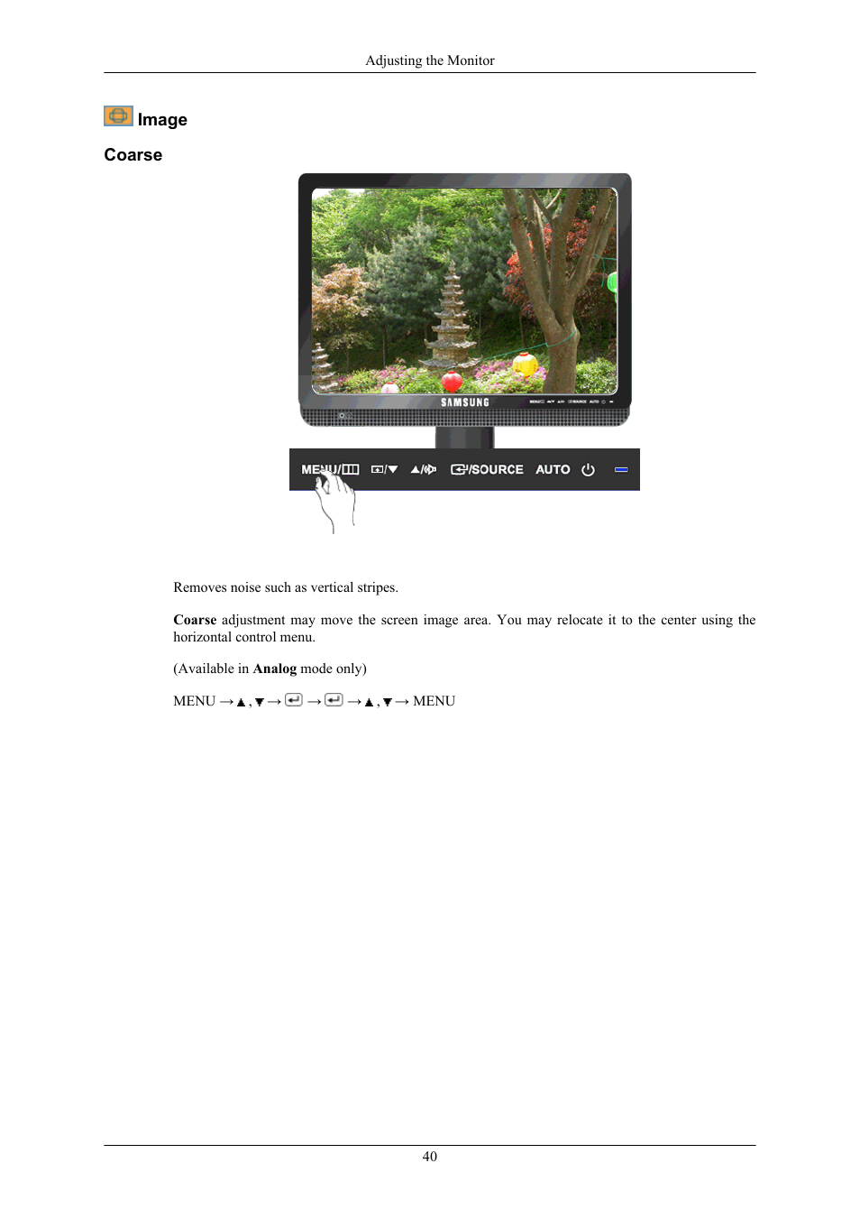 Image, Coarse | Samsung LS19MYMRBQ-XAA User Manual | Page 41 / 71