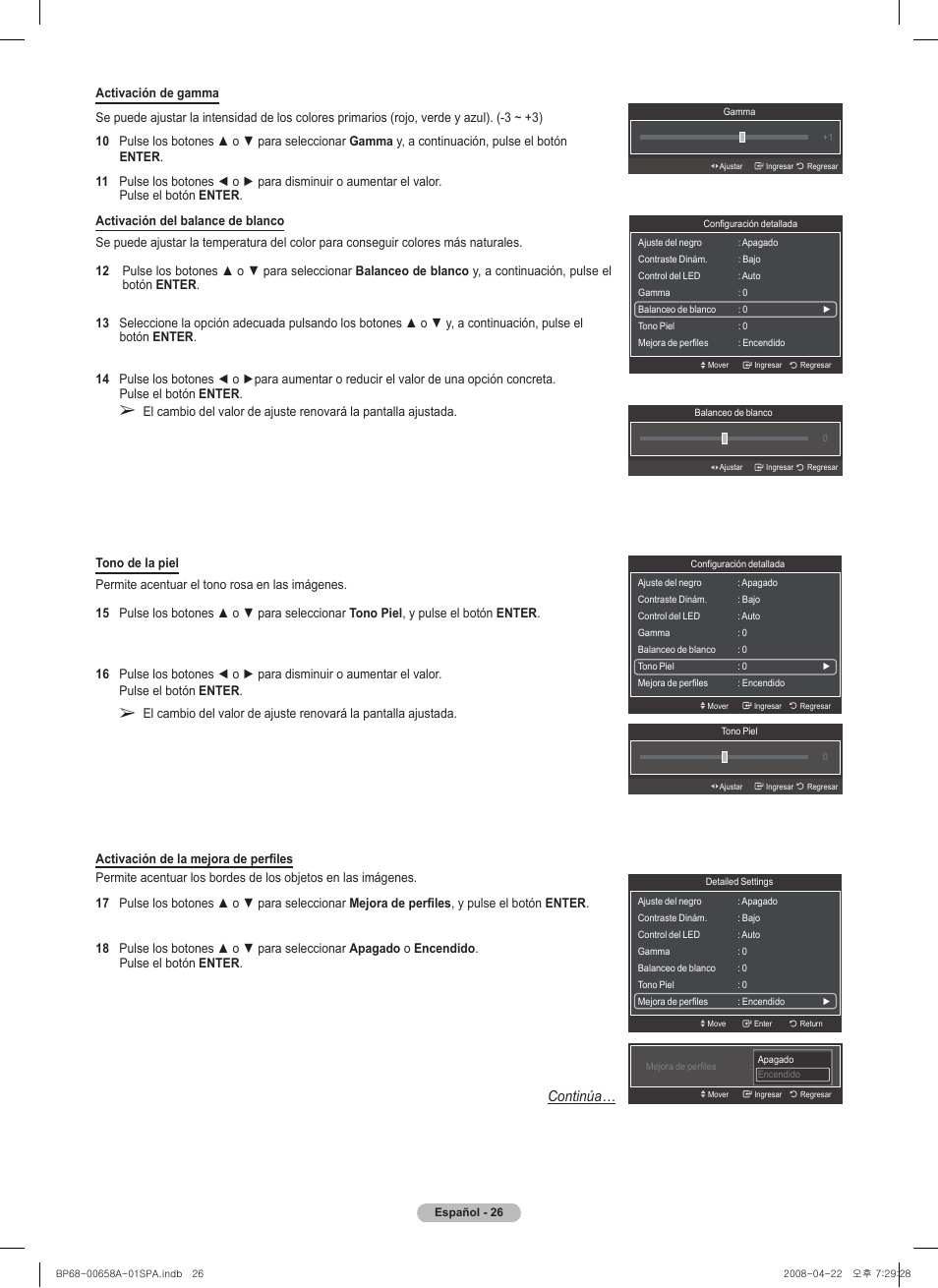 Continúa | Samsung HL67A750A1FXZA User Manual | Page 126 / 195