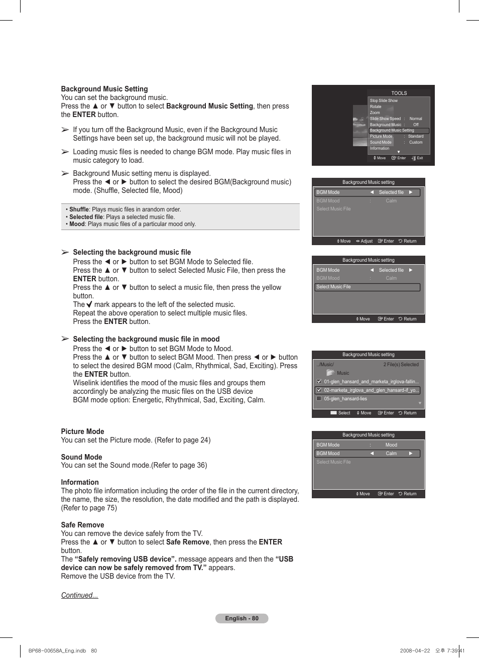 Samsung HL67A750A1FXZA User Manual | Page 80 / 195