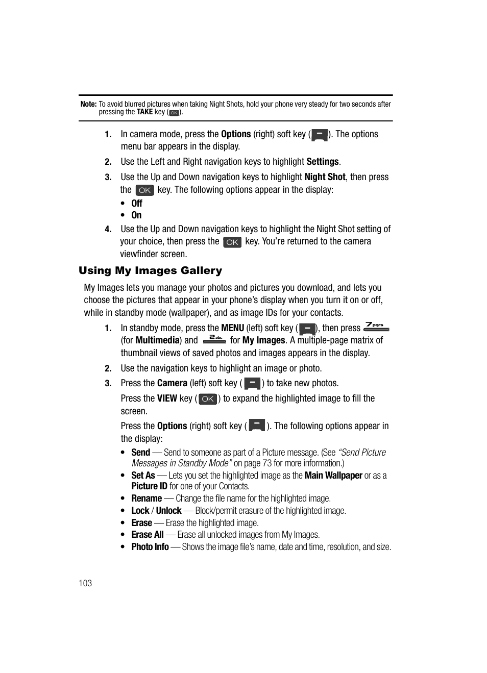 Using my images gallery | Samsung SECR410ZRAMTR User Manual | Page 106 / 174