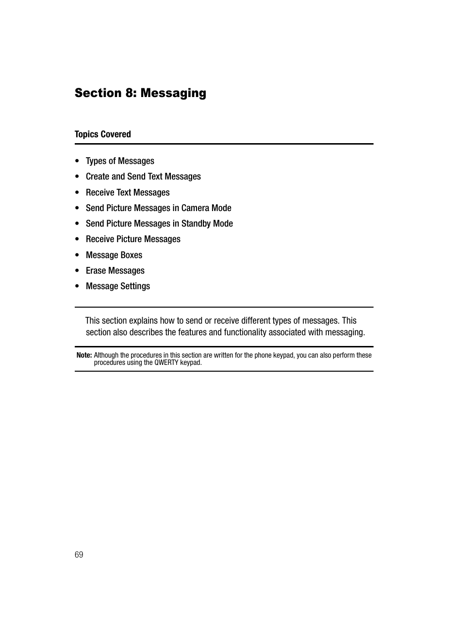 Section 8: messaging | Samsung SECR410ZRAMTR User Manual | Page 72 / 174