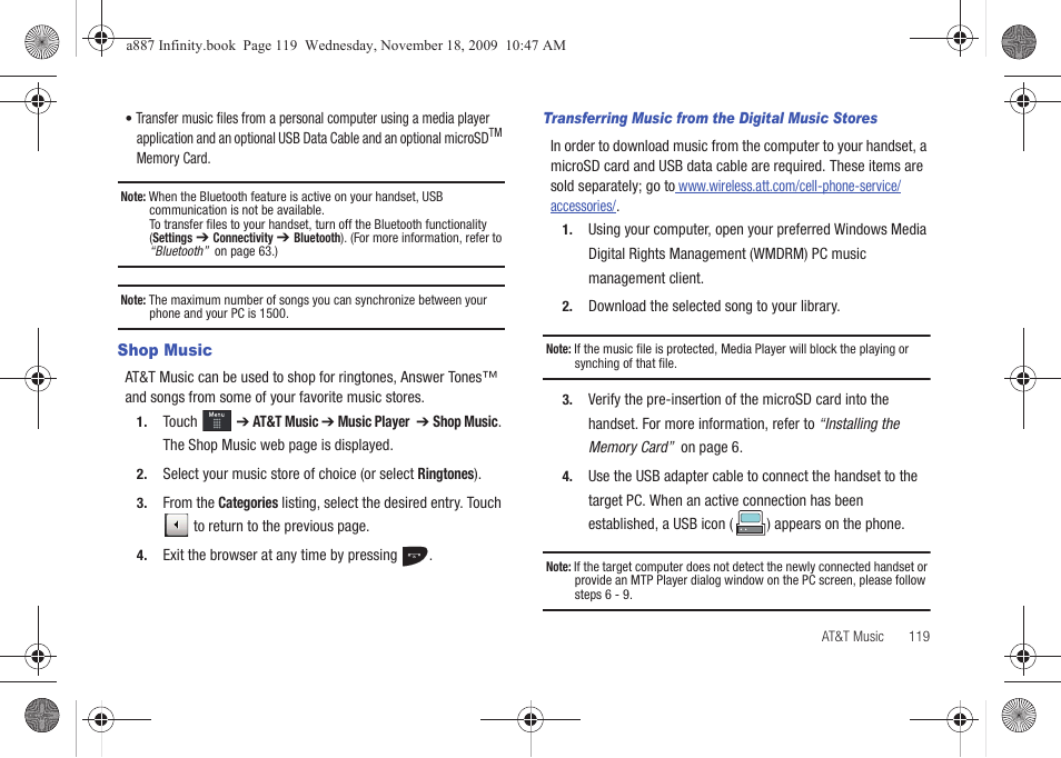 Shop music | Samsung SGH-A887ZKAATT User Manual | Page 123 / 190