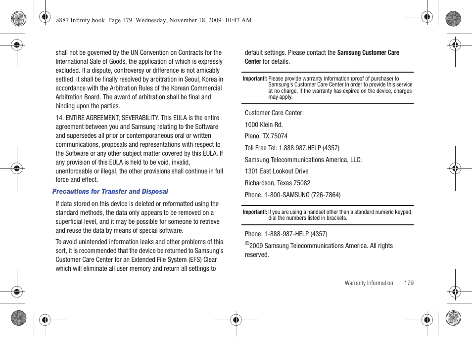 Samsung SGH-A887ZKAATT User Manual | Page 183 / 190