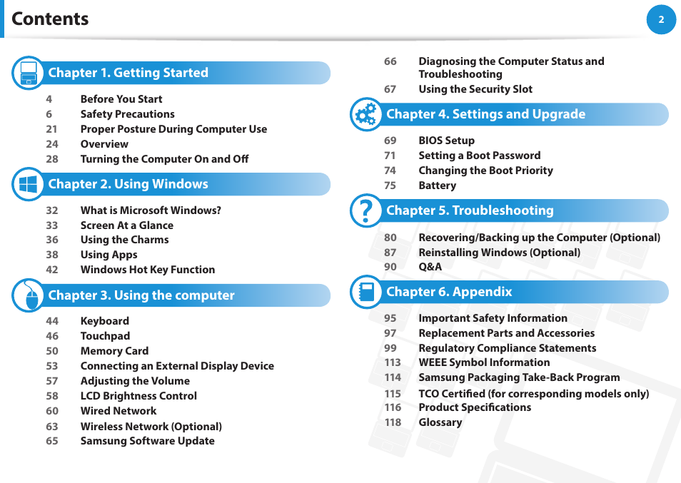 Samsung NP270E5G-K02US User Manual | Page 2 / 121