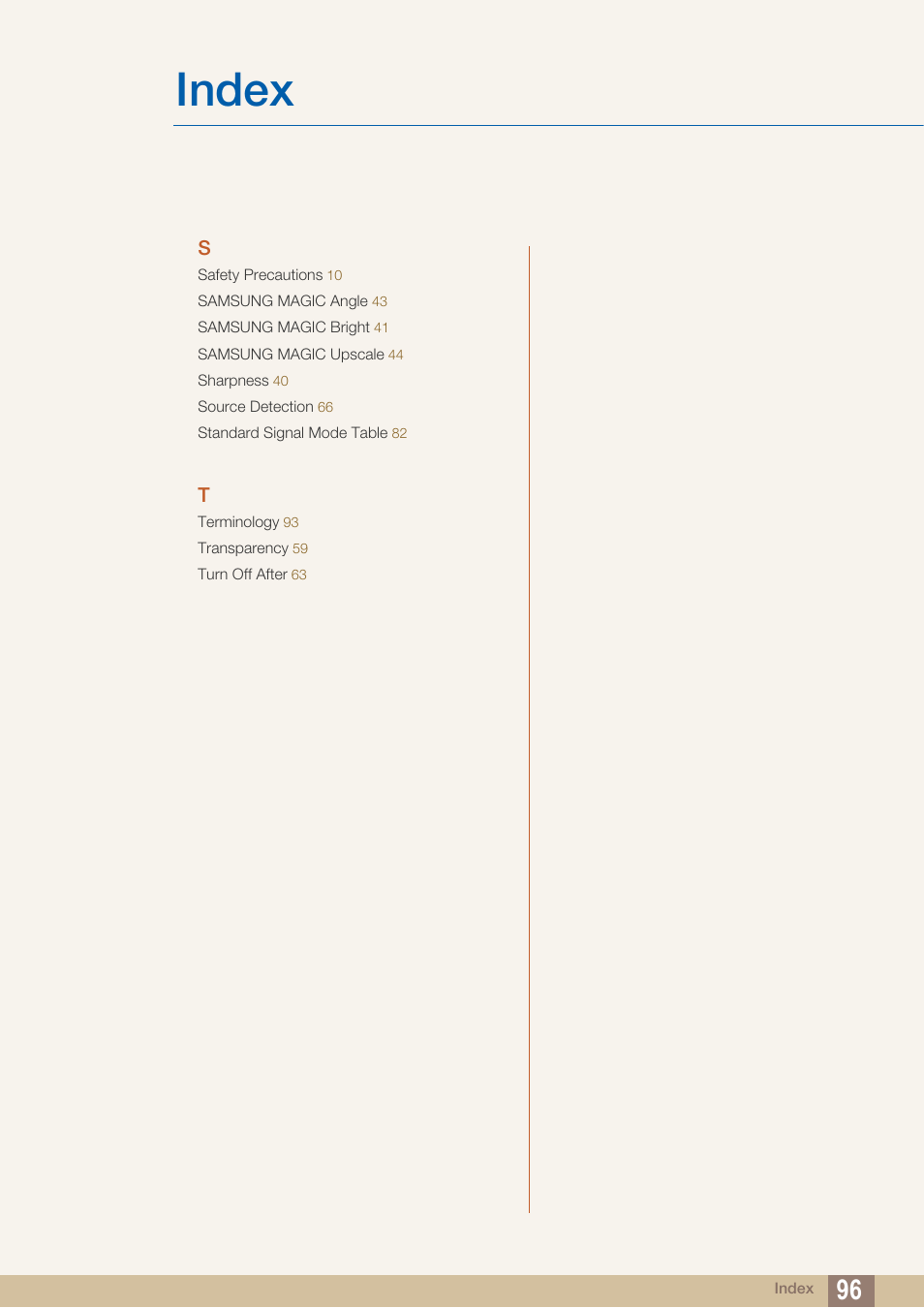 Index | Samsung LS27B350HSZ-ZA User Manual | Page 96 / 96