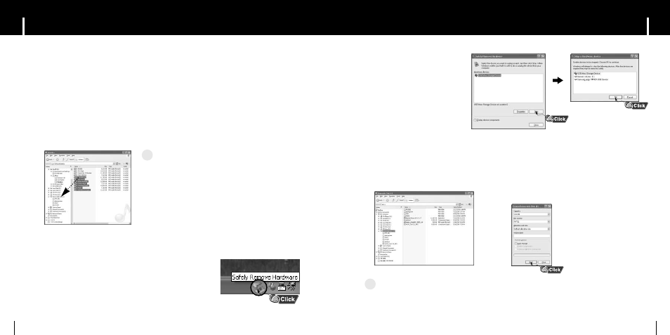 Using the removable storage(pc), Idownloading/uploading files i formatting, Idisconnecting the usb cable | Samsung YP-C1Z-XAA User Manual | Page 10 / 24