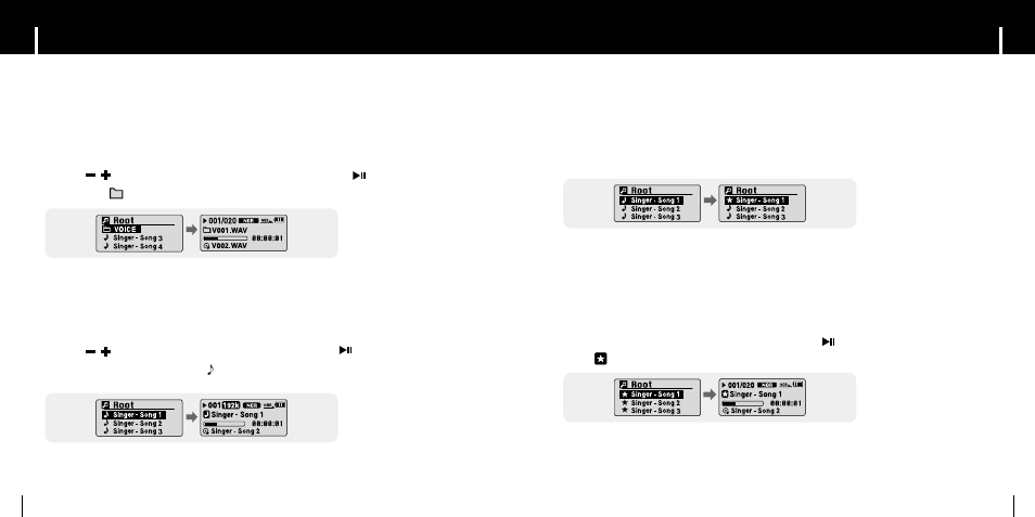 Setting playlist, Setting playlist using navigation, Iplaying/exiting folder | Isetting playlist i playing playlist | Samsung YP-C1Z-XAA User Manual | Page 16 / 24