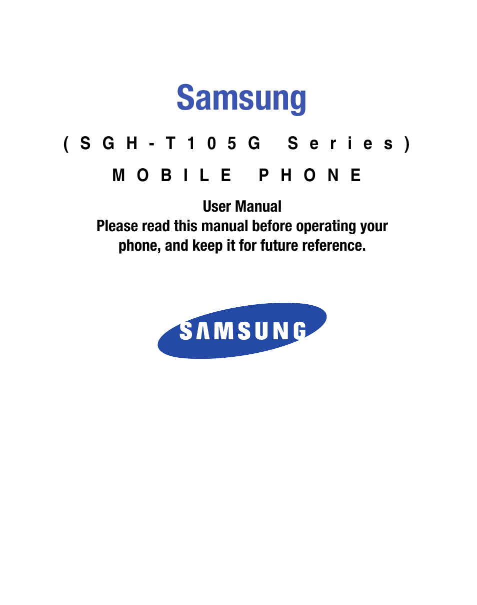 Samsung SGH-T105YKGTRF User Manual | 50 pages