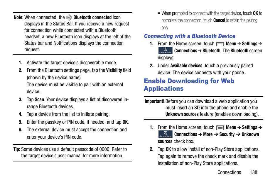 Enable downloading for web applications | Samsung SCH-R970ZWAUSC User Manual | Page 143 / 249