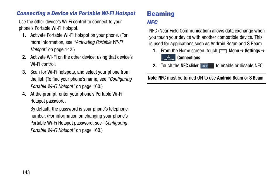 Beaming | Samsung SCH-R970ZWAUSC User Manual | Page 148 / 249