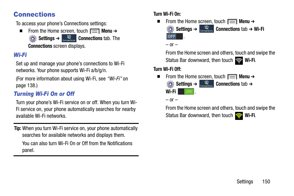 Connections | Samsung SCH-R970ZWAUSC User Manual | Page 155 / 249