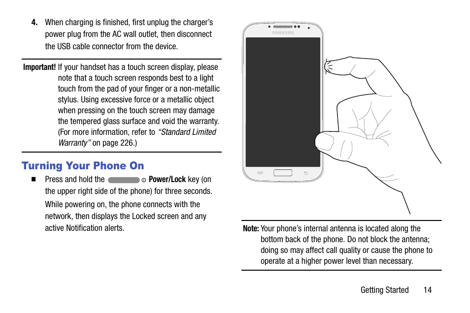 Turning your phone on | Samsung SCH-R970ZWAUSC User Manual | Page 19 / 249