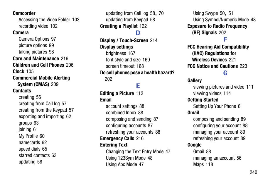 Samsung SCH-R970ZWAUSC User Manual | Page 245 / 249