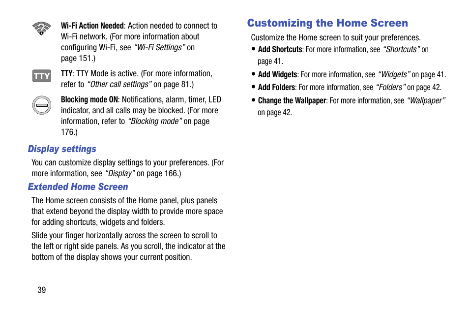 Customizing the home screen | Samsung SCH-R970ZWAUSC User Manual | Page 44 / 249