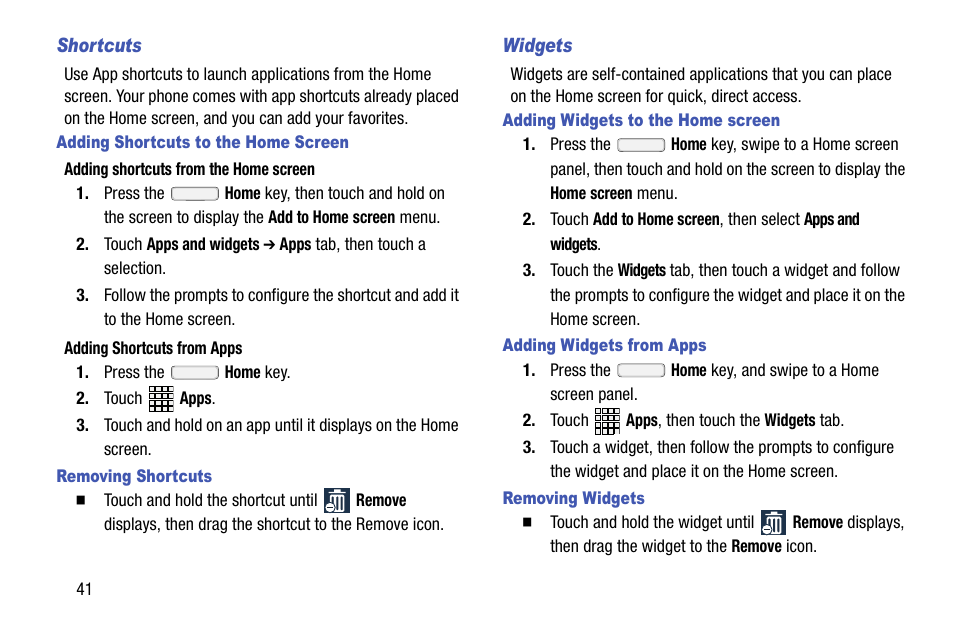 See “shortcuts” on | Samsung SCH-R970ZWAUSC User Manual | Page 46 / 249