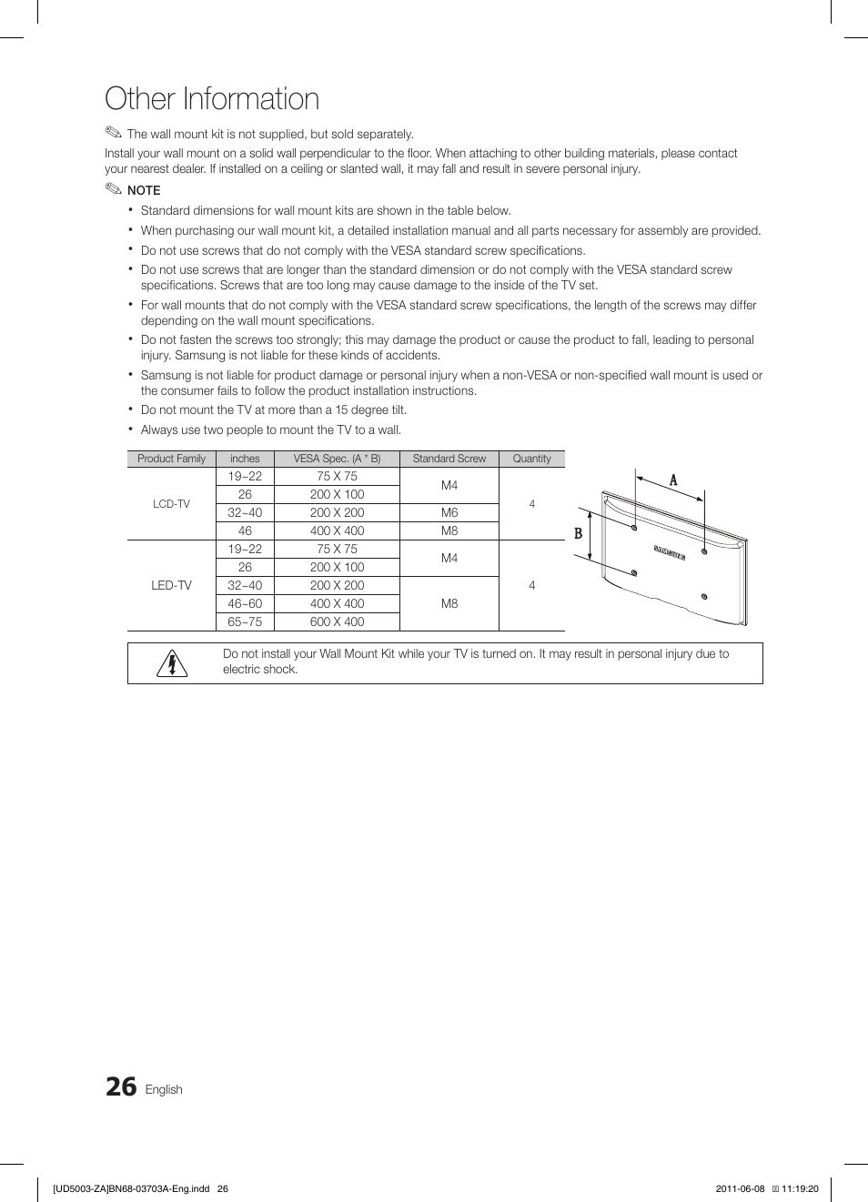 Other information | Samsung UN32D4003BDXZA User Manual | Page 26 / 35
