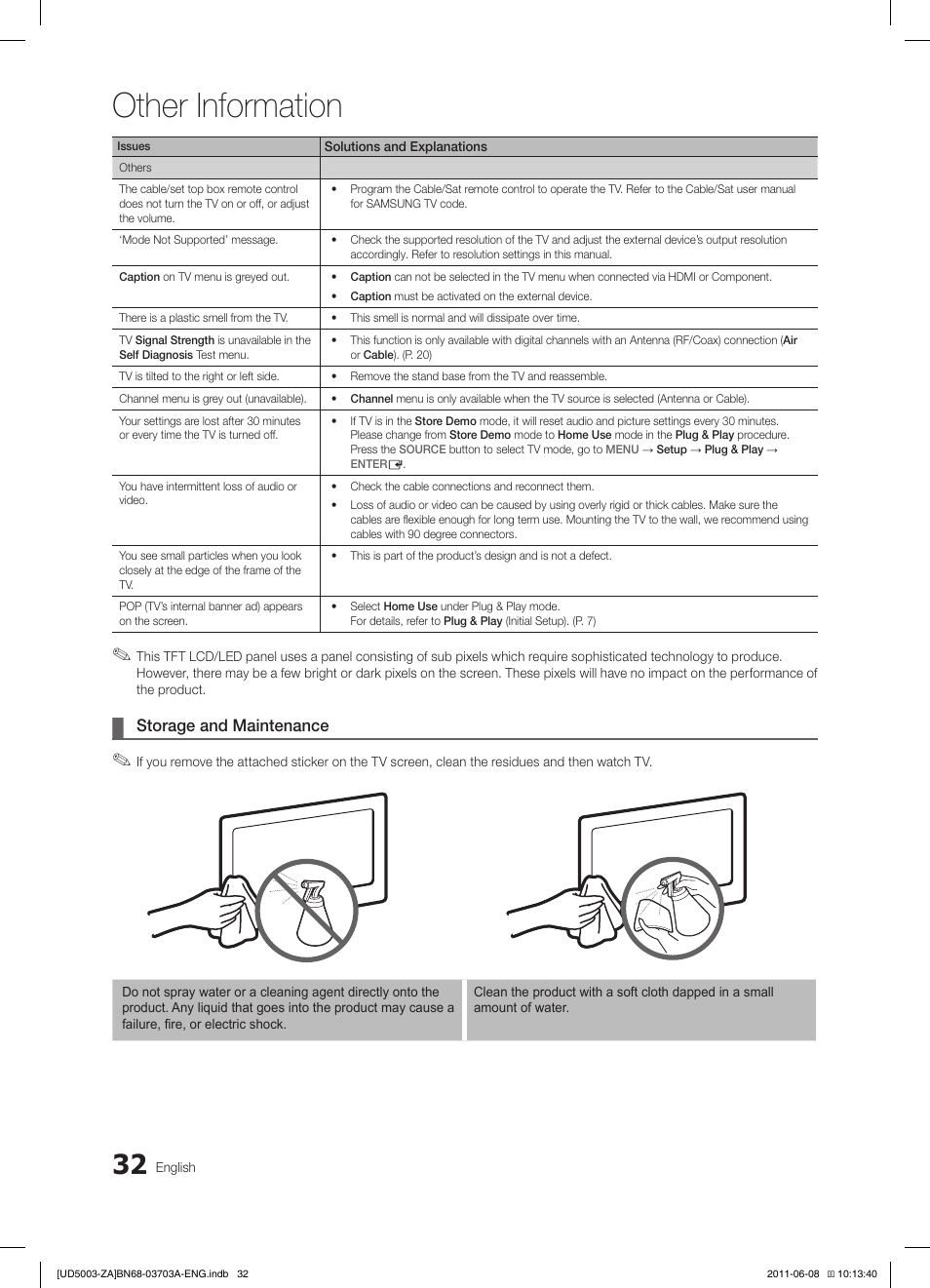 Other information | Samsung UN32D4003BDXZA User Manual | Page 32 / 35