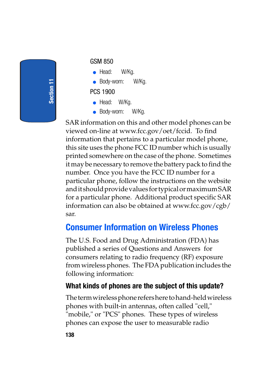 Consumer information on wireless phones | Samsung SGH-X507HBACIN User Manual | Page 142 / 178