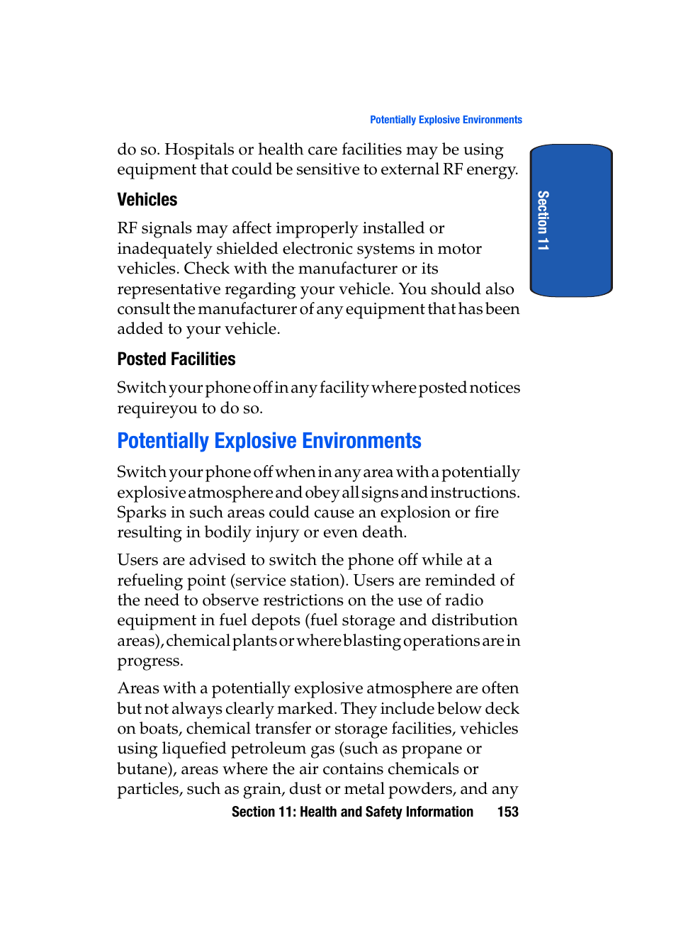 Potentially explosive environments | Samsung SGH-X507HBACIN User Manual | Page 157 / 178