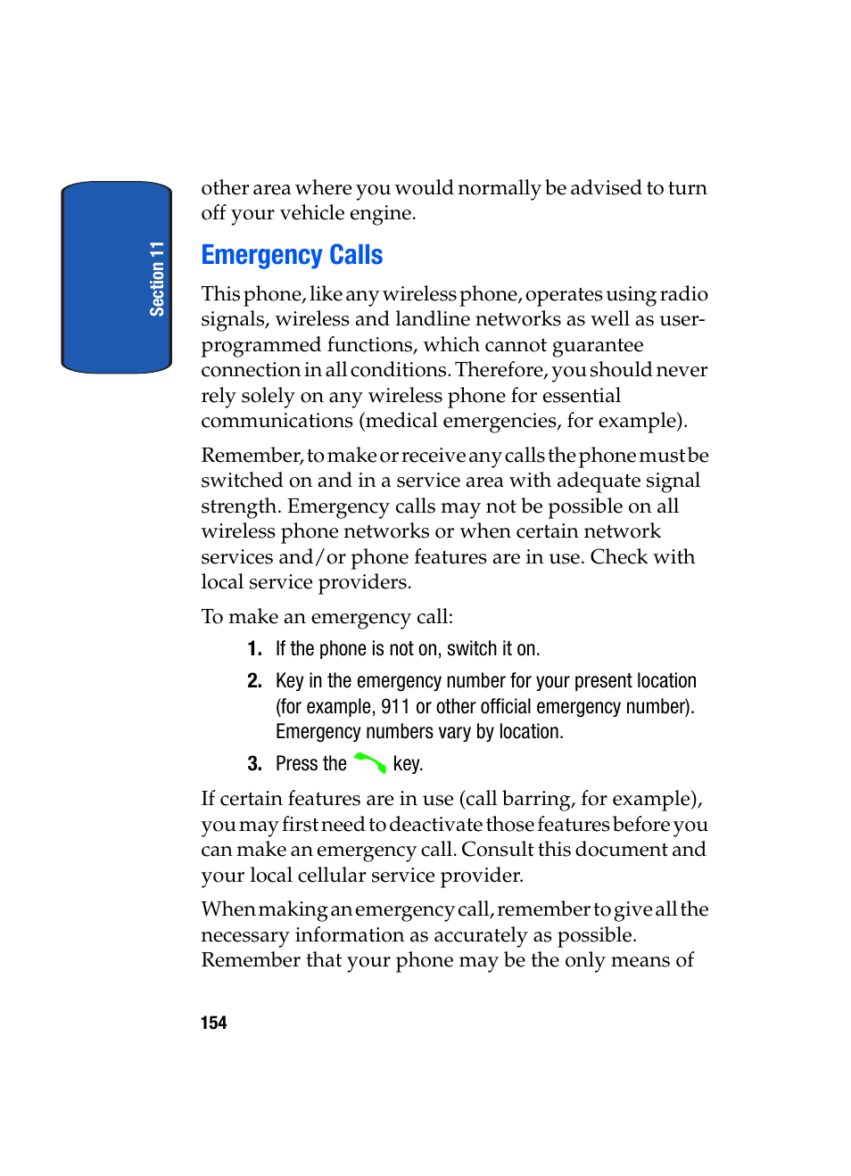 Emergency calls | Samsung SGH-X507HBACIN User Manual | Page 158 / 178