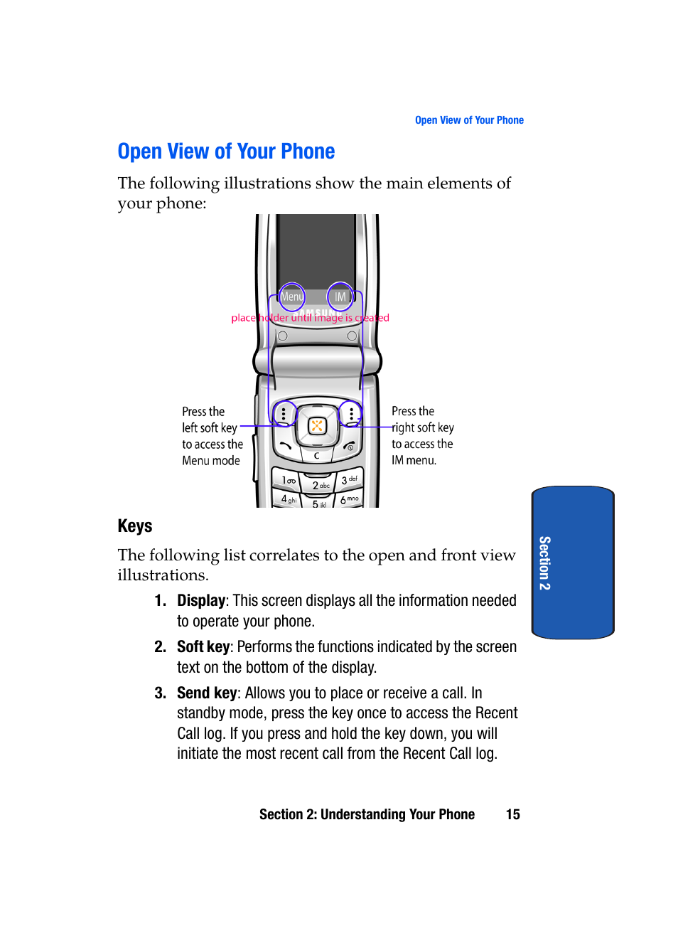 Open view of your phone | Samsung SGH-X507HBACIN User Manual | Page 19 / 178