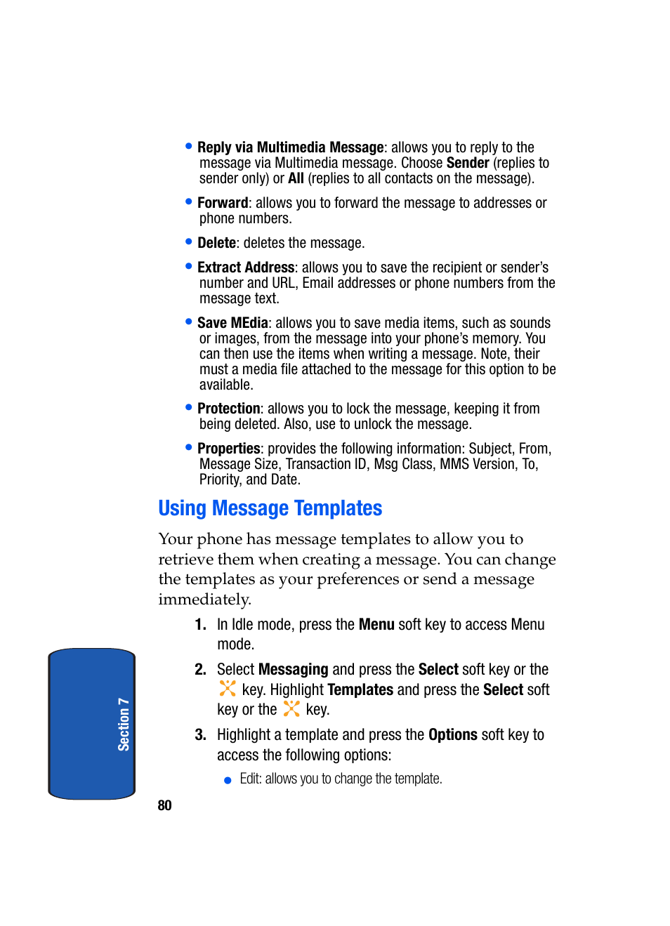 Using message templates | Samsung SGH-X507HBACIN User Manual | Page 84 / 178