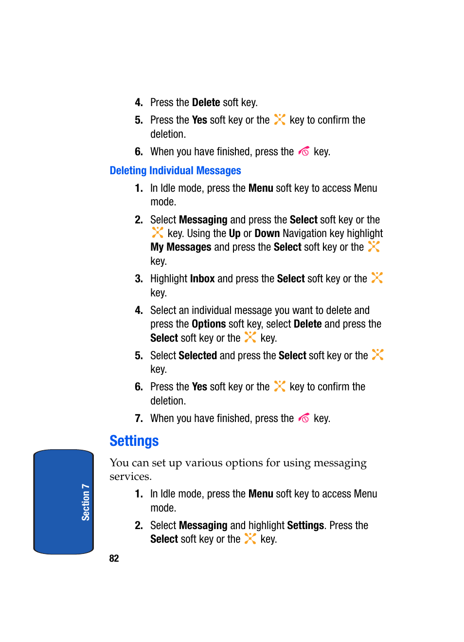 Settings | Samsung SGH-X507HBACIN User Manual | Page 86 / 178