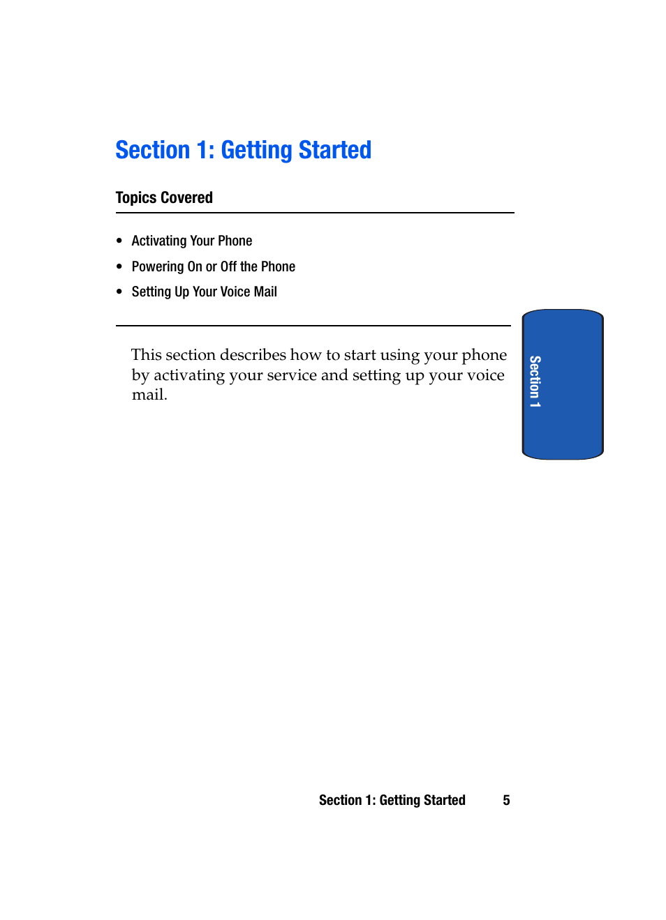 Section 1: getting started | Samsung SGH-X507HBACIN User Manual | Page 9 / 178