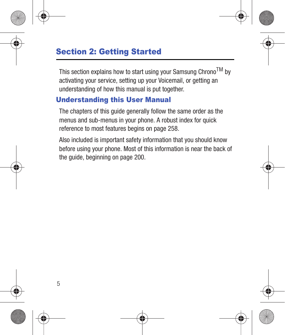 Section 2: getting started, Understanding this user manual, Section 1: getting started | Samsung SCH-R260DAAUSC User Manual | Page 10 / 271