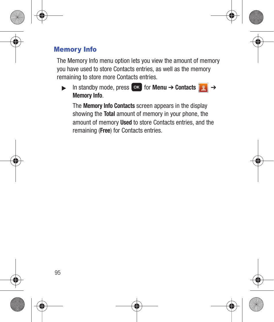 Memory info | Samsung SCH-R260DAAUSC User Manual | Page 100 / 271